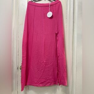 Petal & Pup Vibrant Pink Maxi Skirt with a slip